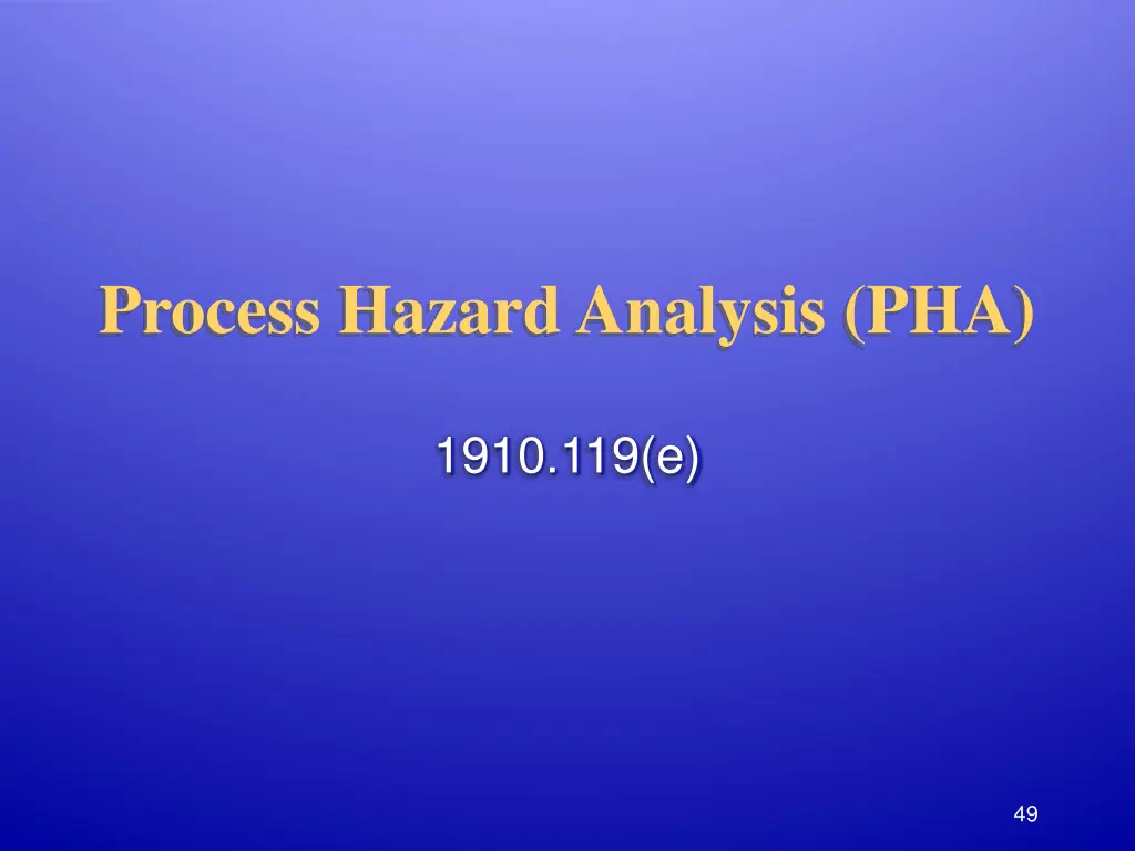 process hazard analysis pha
