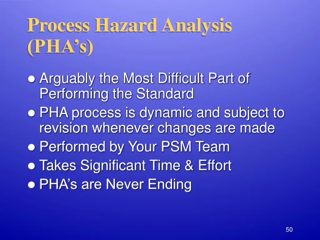 process hazard analysis pha s