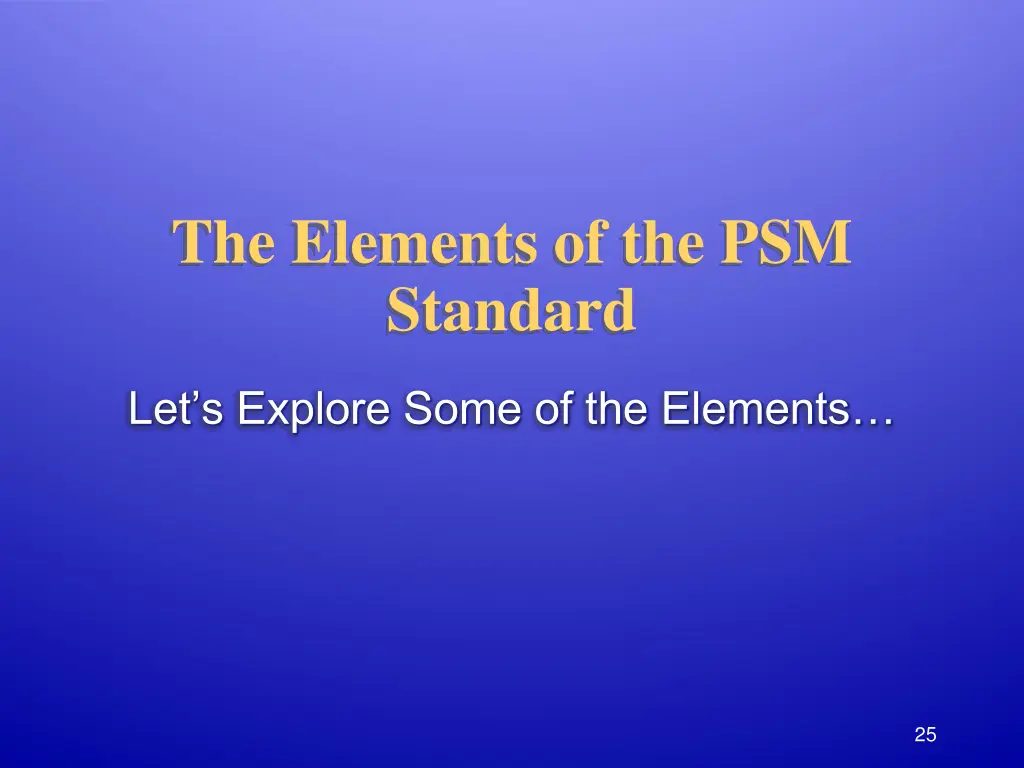 the elements of the psm standard 13