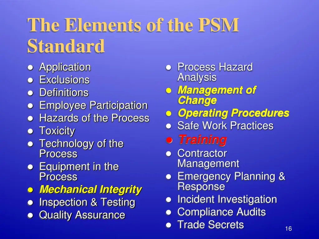 the elements of the psm standard 4