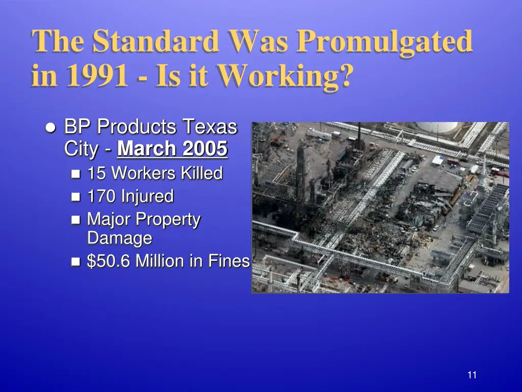 the standard was promulgated in 1991 is it working 1