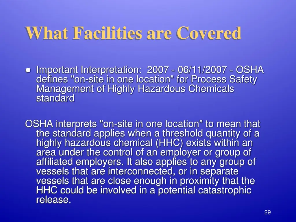 what facilities are covered 2