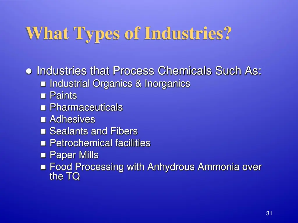 what types of industries