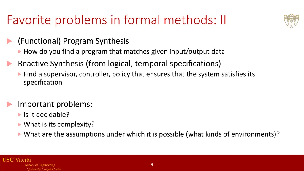 favorite problems in formal methods ii