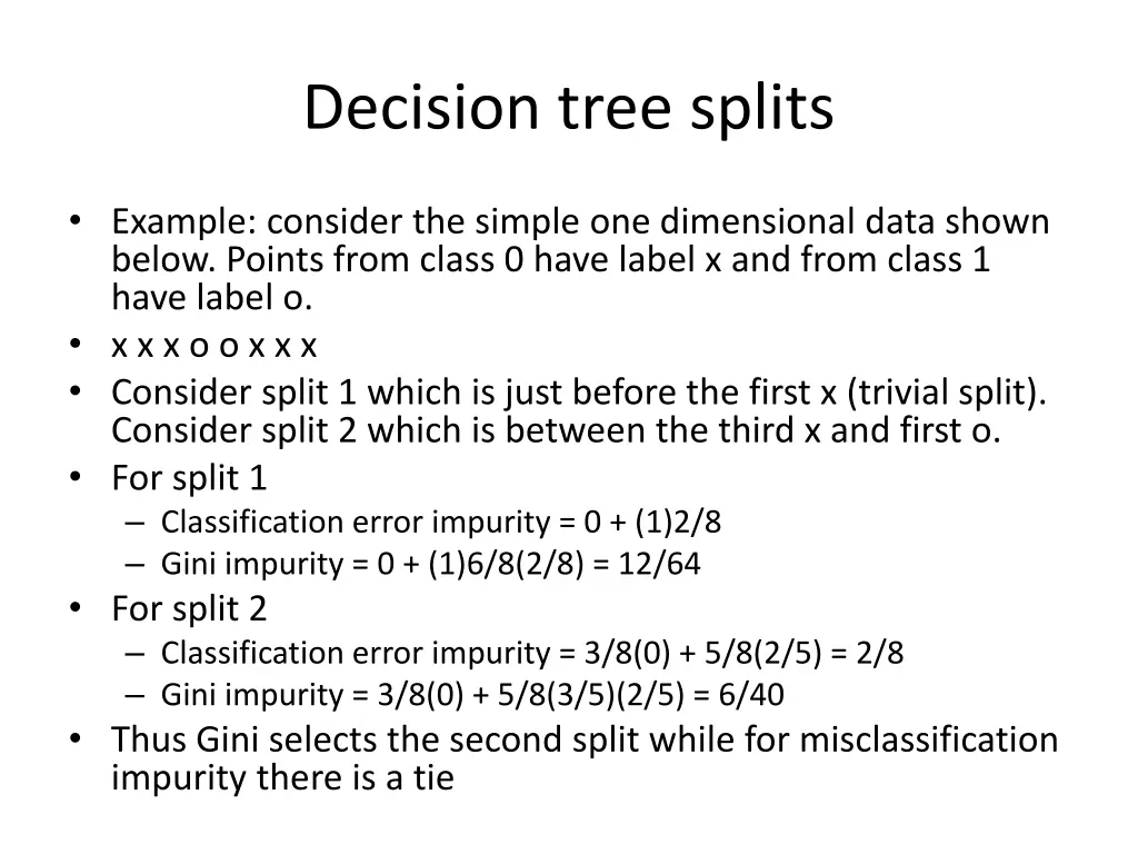 decision tree splits