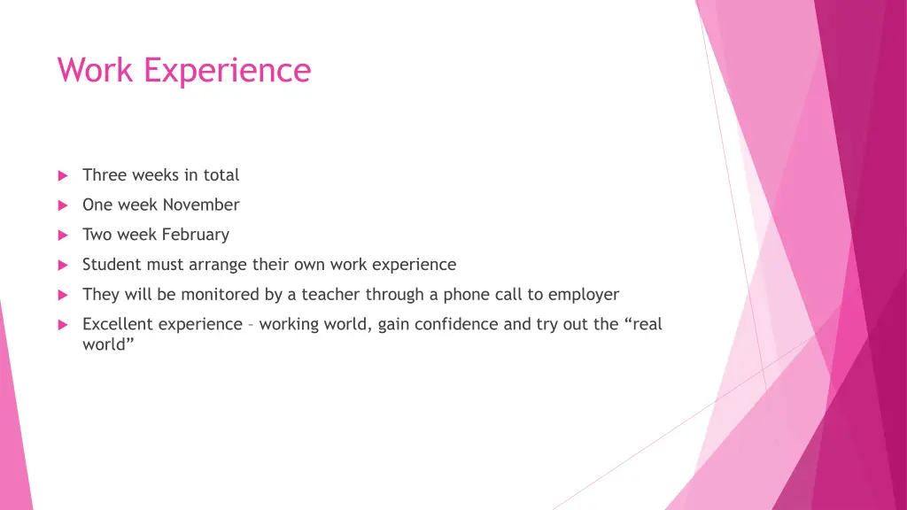work experience