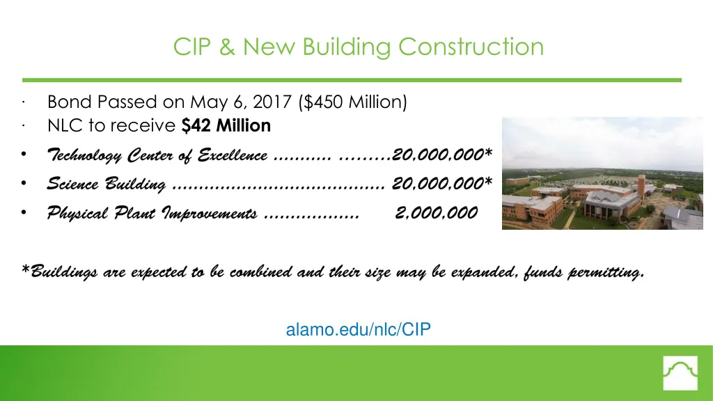 cip new building construction