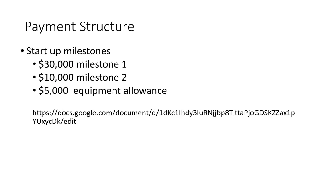 payment structure