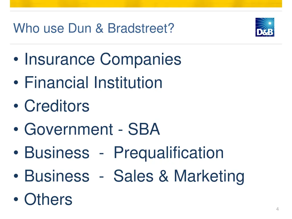 who use dun bradstreet