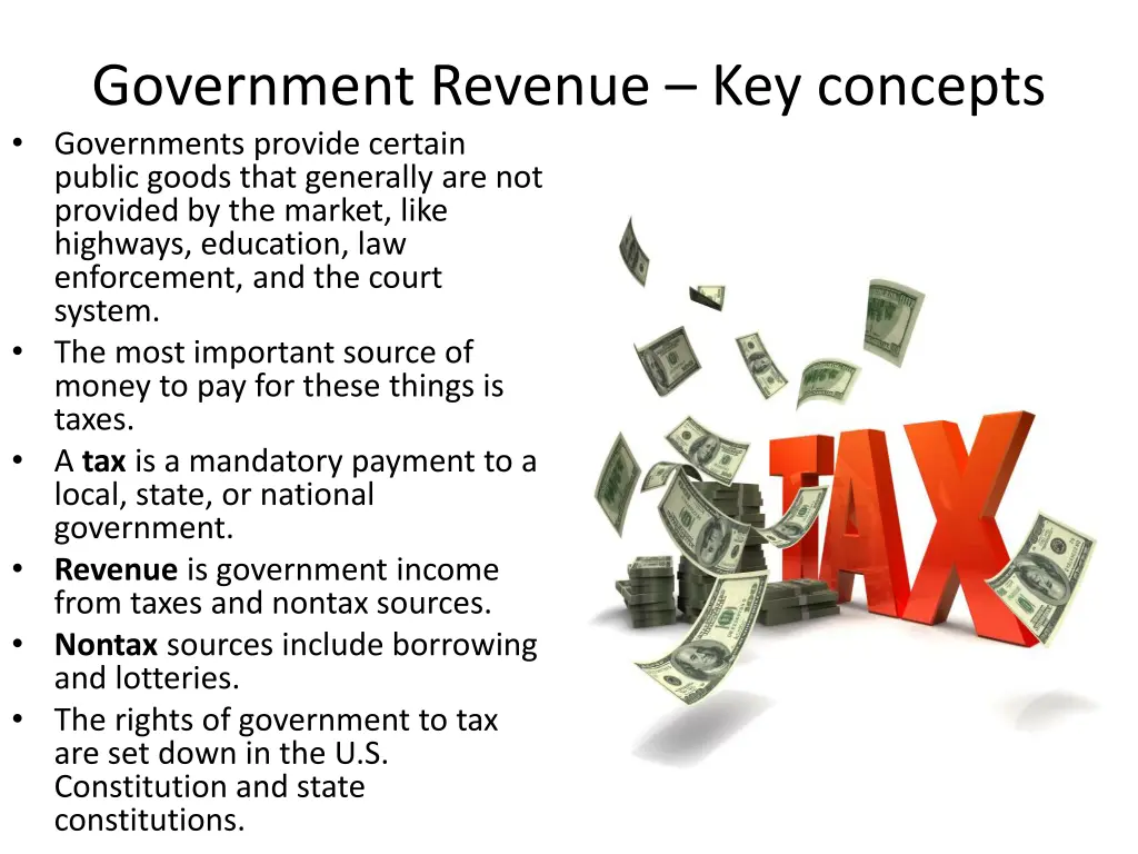government revenue key concepts governments