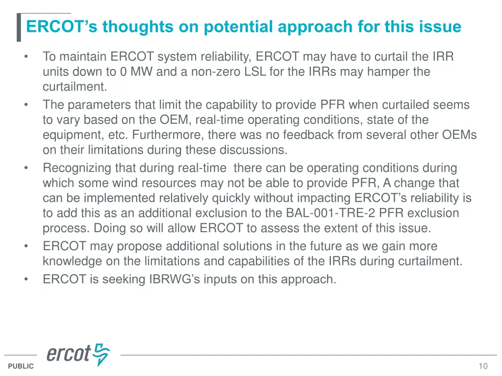 ercot s thoughts on potential approach for this