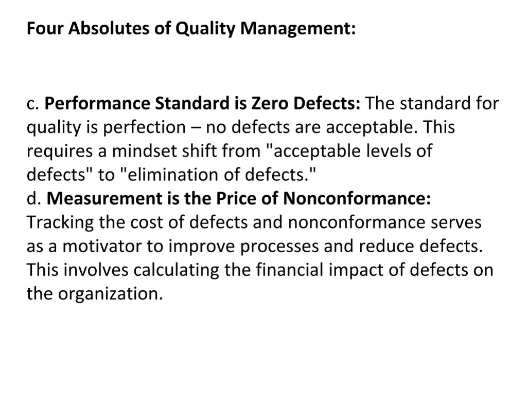 four absolutes of quality management 1