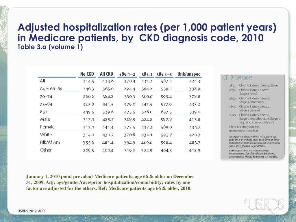 adjusted hospitalization rates per 1 000 patient