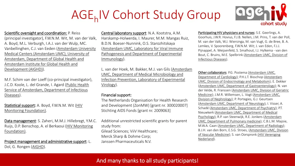 age h iv cohort study group