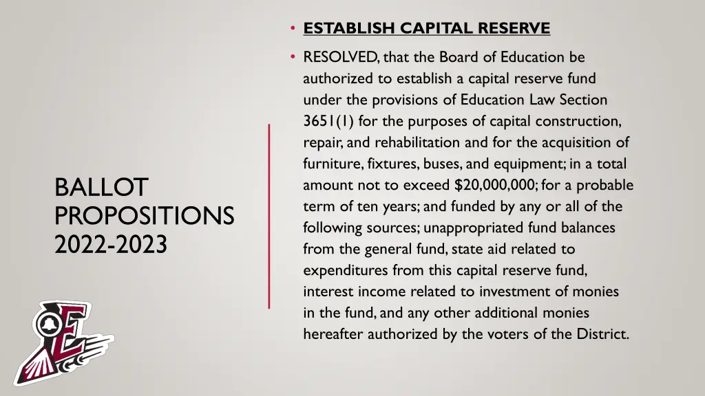 establish capital reserve