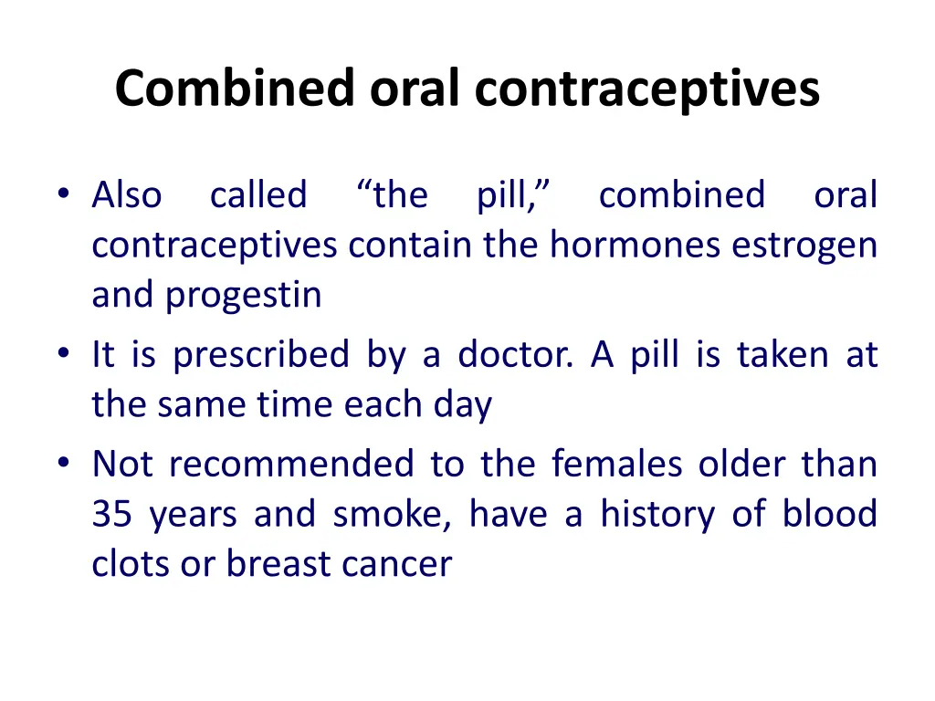 combined oral contraceptives