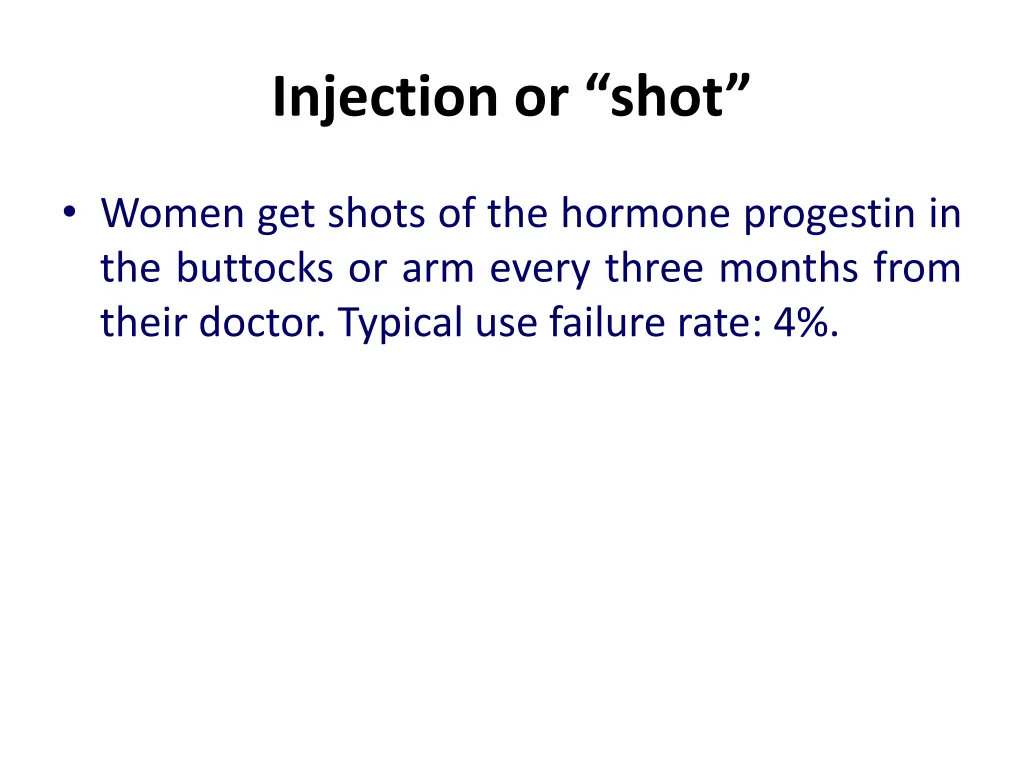 injection or shot
