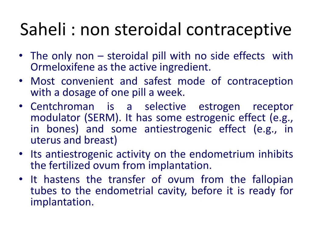 saheli non steroidal contraceptive