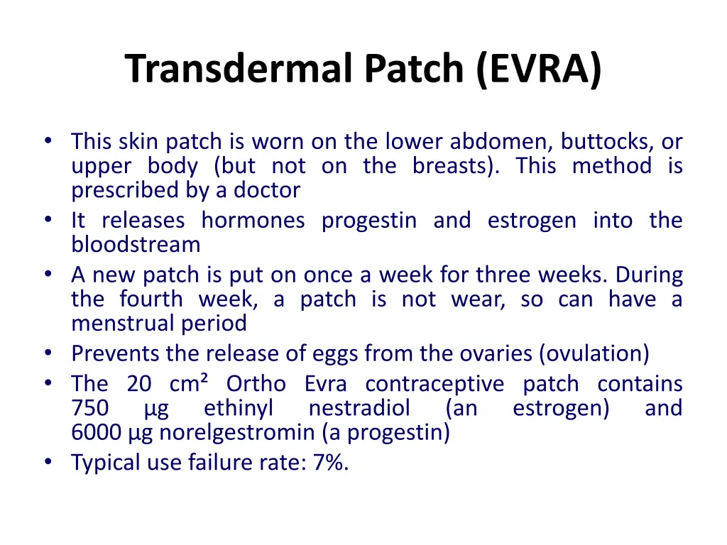 transdermal patch evra