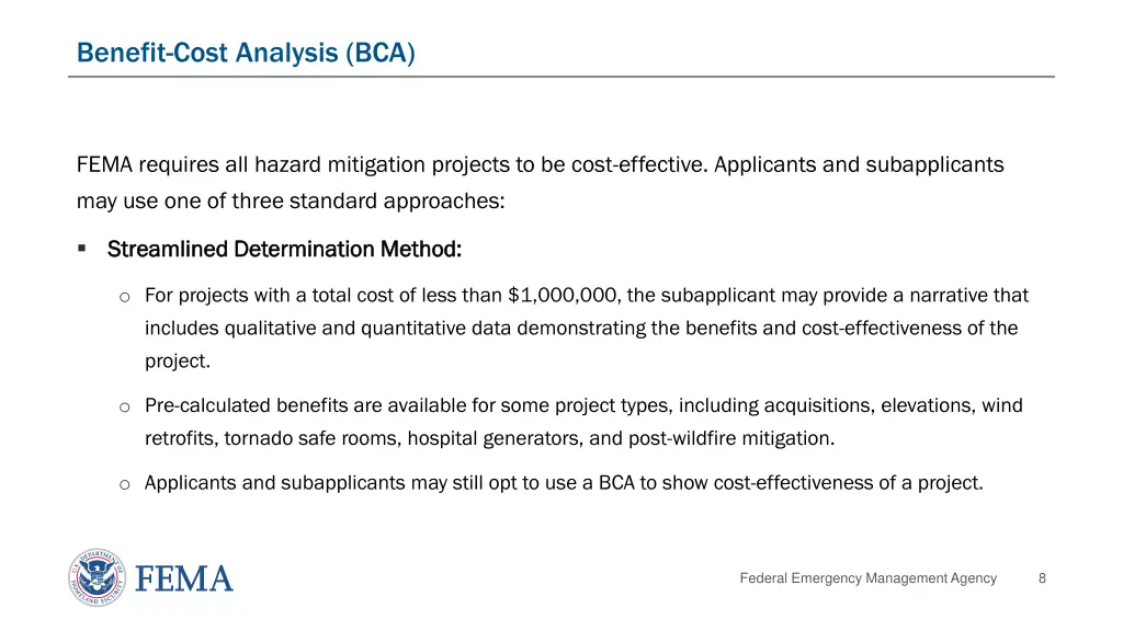 benefit cost analysis bca