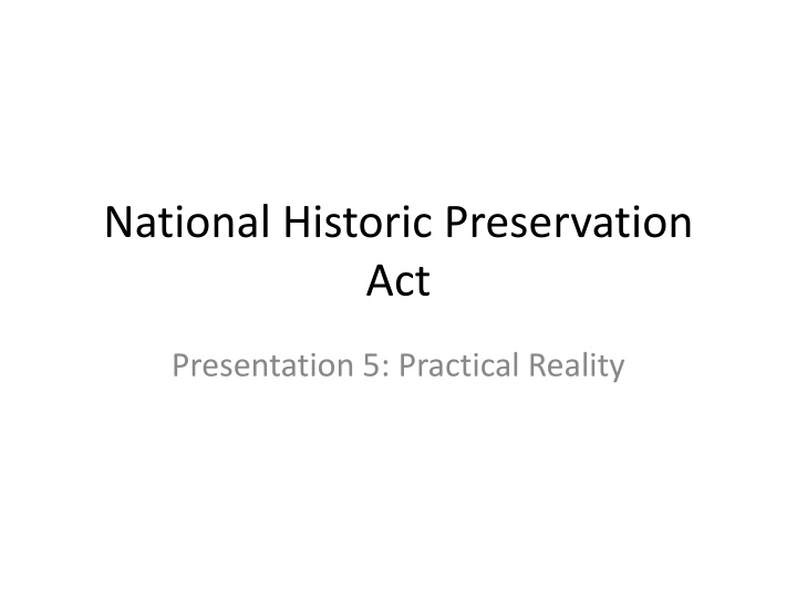 national historic preservation act