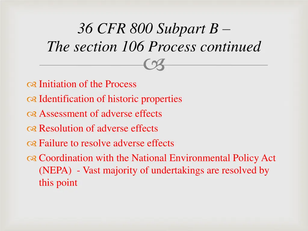 36 cfr 800 subpart b the section 106 process