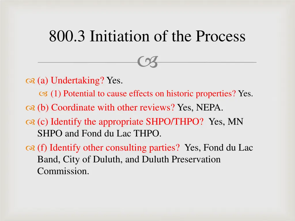 800 3 initiation of the process