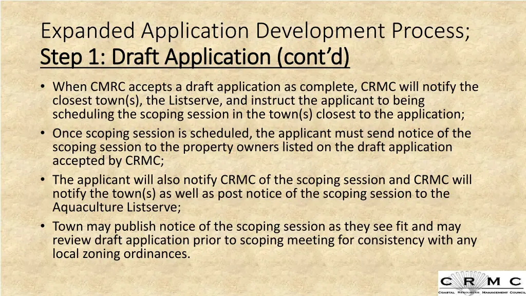 expanded application development process step 1