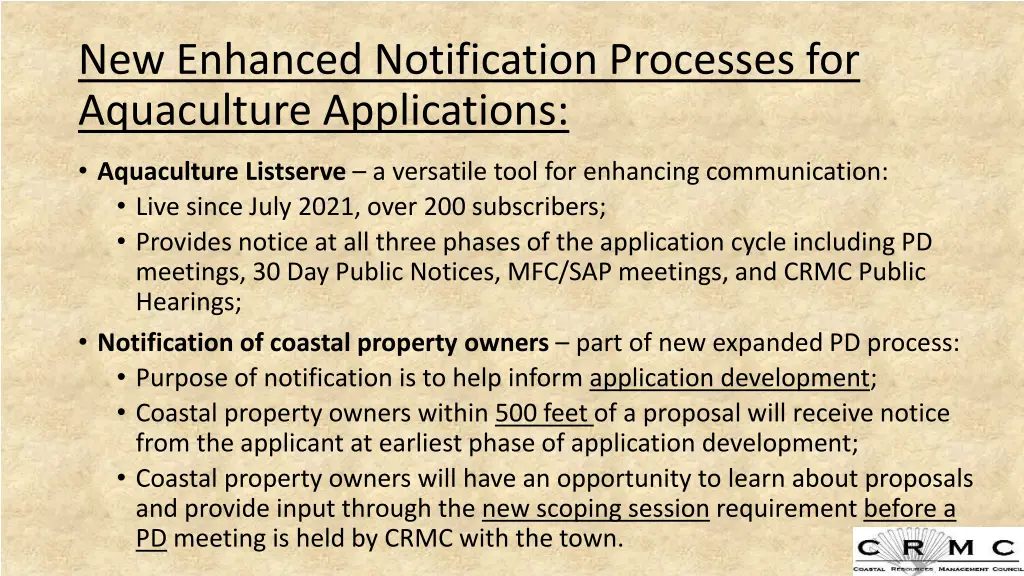 new enhanced notification processes