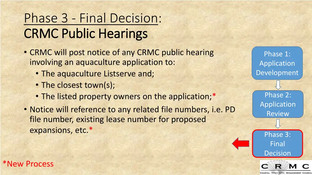phase 3 final decision crmc public hearings crmc