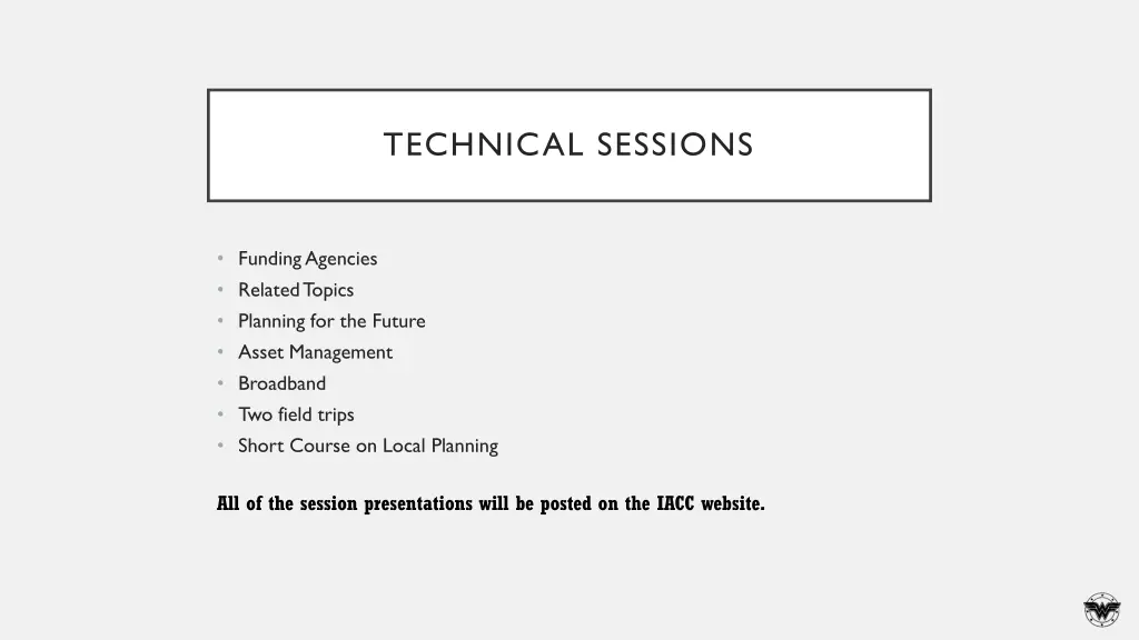 technical sessions
