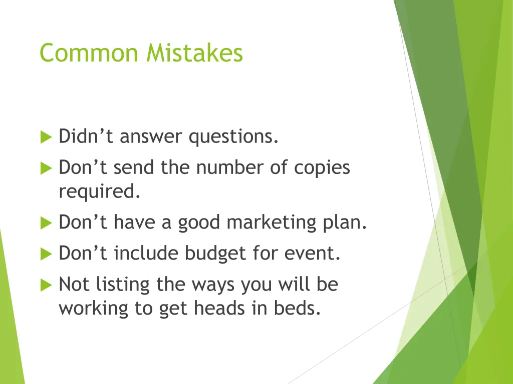 common mistakes
