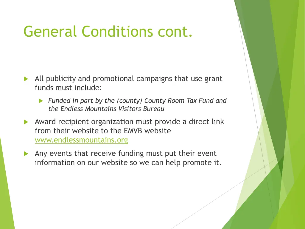 general conditions cont