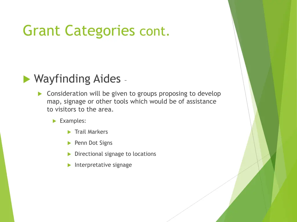 grant categories cont 2