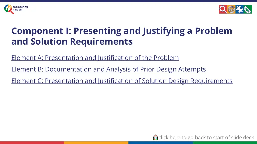 component i presenting and justifying a problem