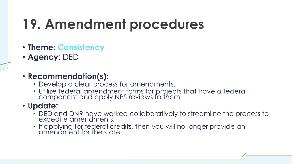 19 amendment procedures