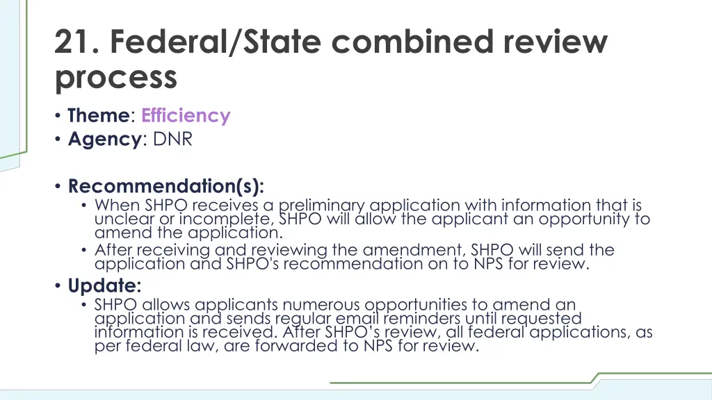21 federal state combined review process theme