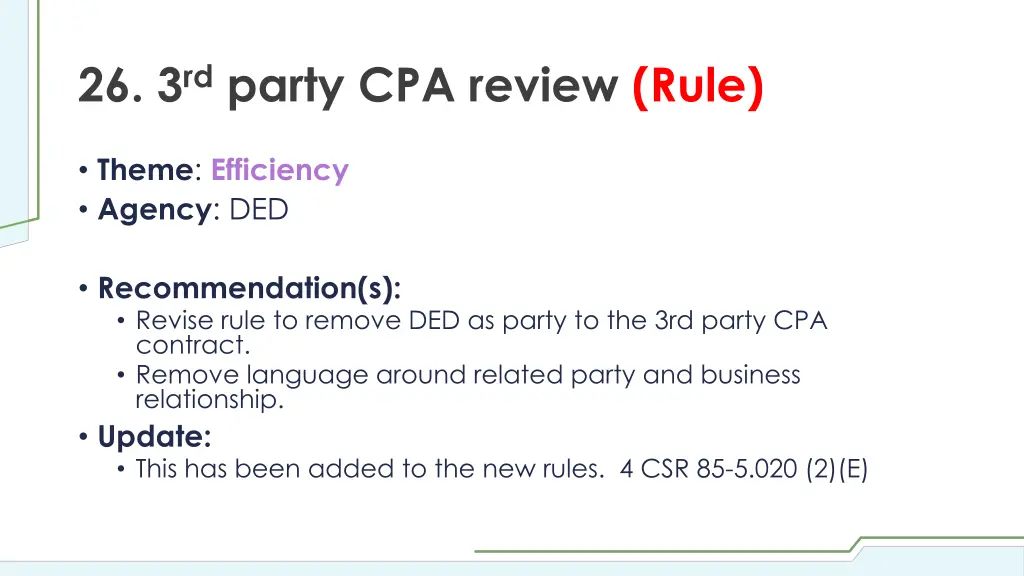 26 3 rd party cpa review rule