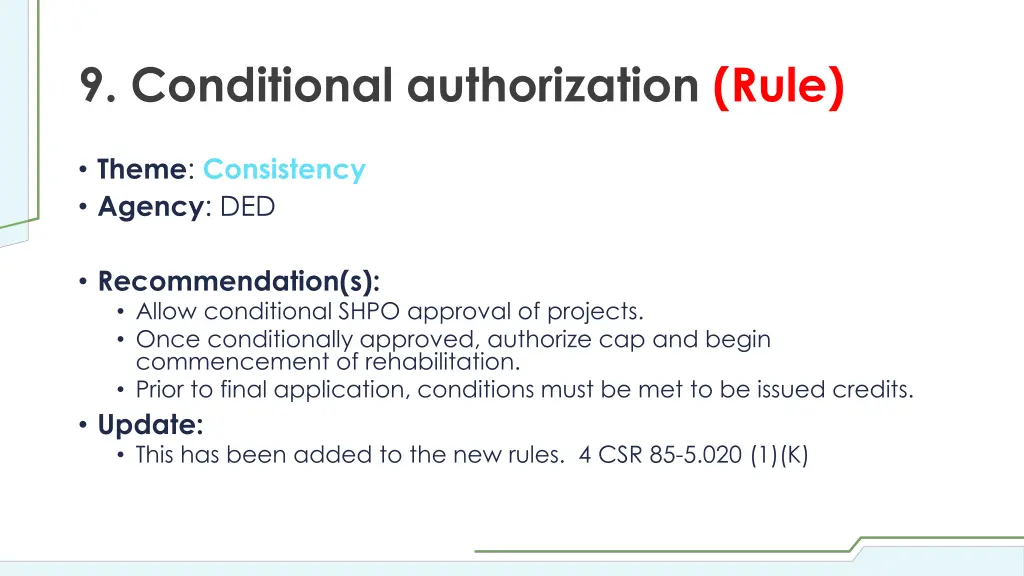 9 conditional authorization rule