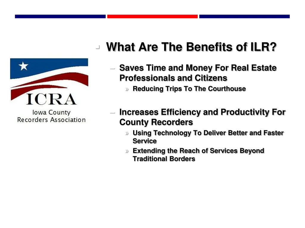 what are the benefits of ilr