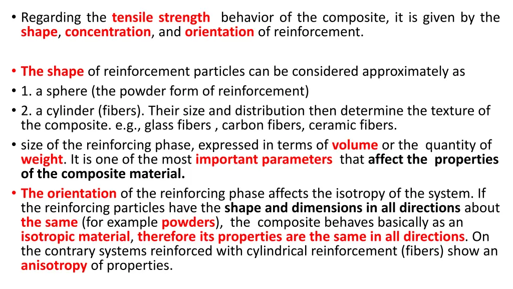 regarding the tensile strength behavior