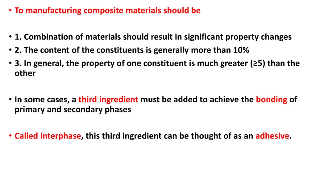 to manufacturing composite materials should be