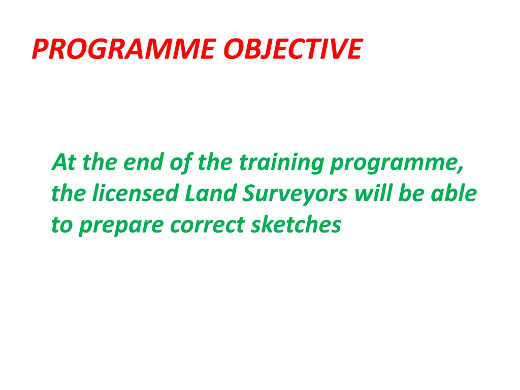 programme objective