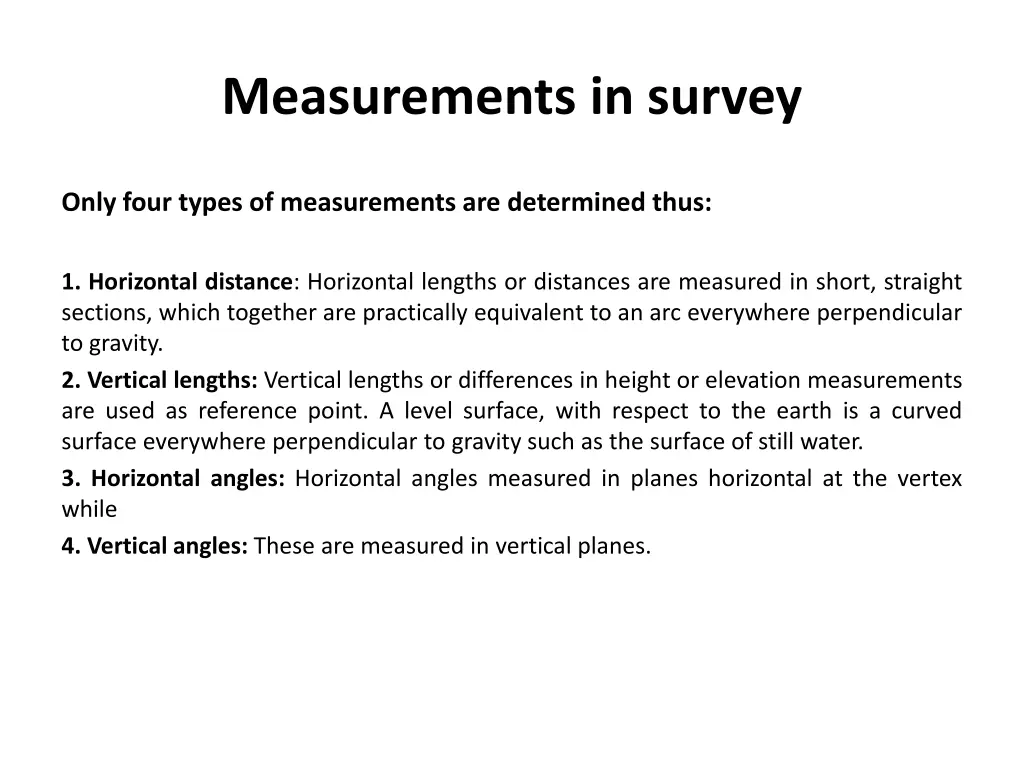 measurements in survey