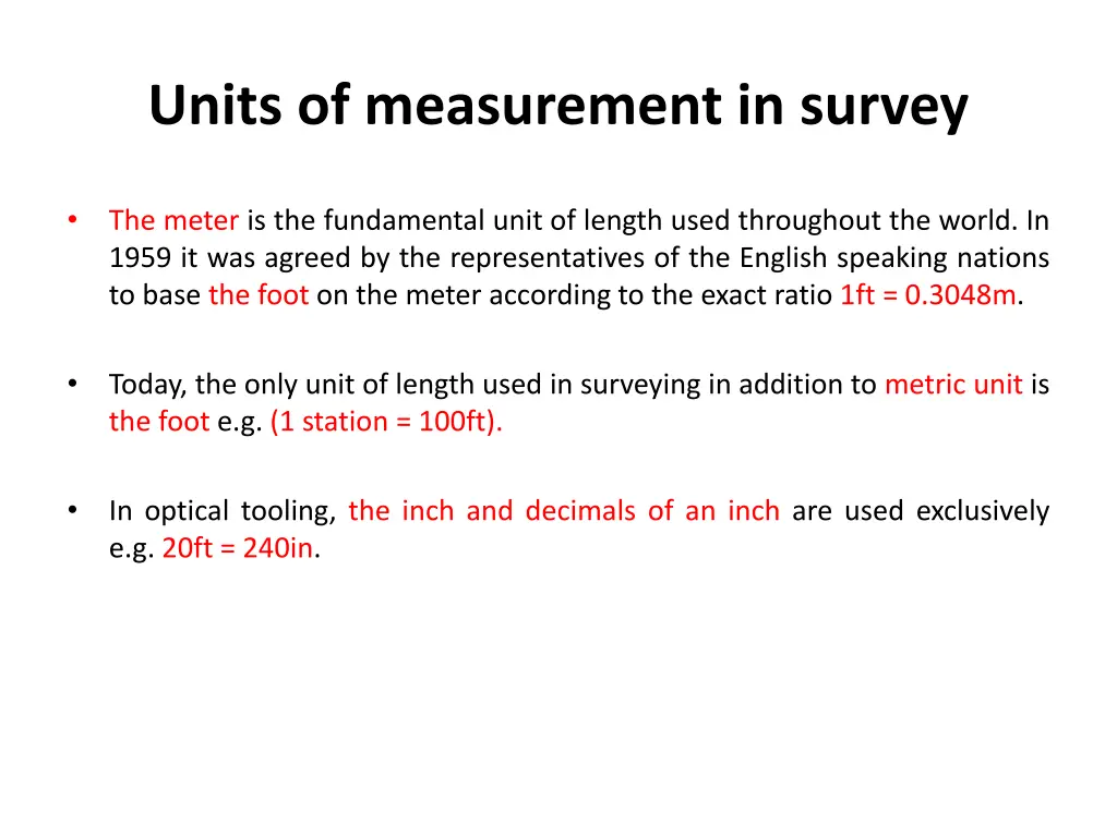 units of measurement in survey