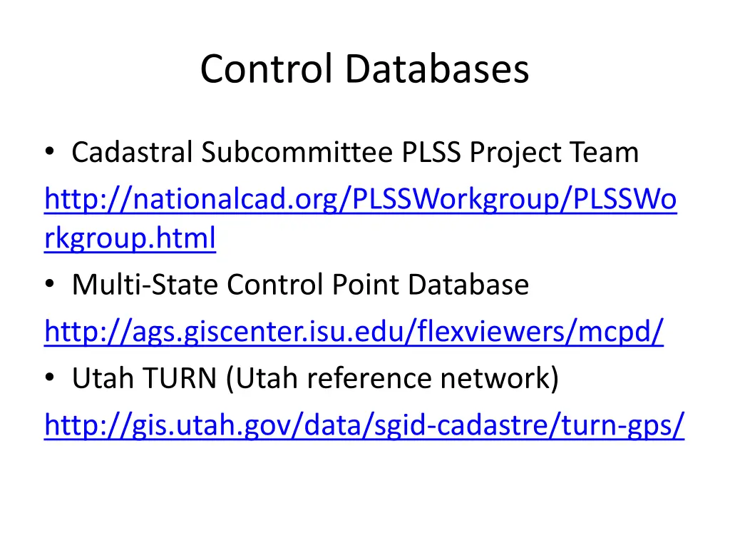 control databases