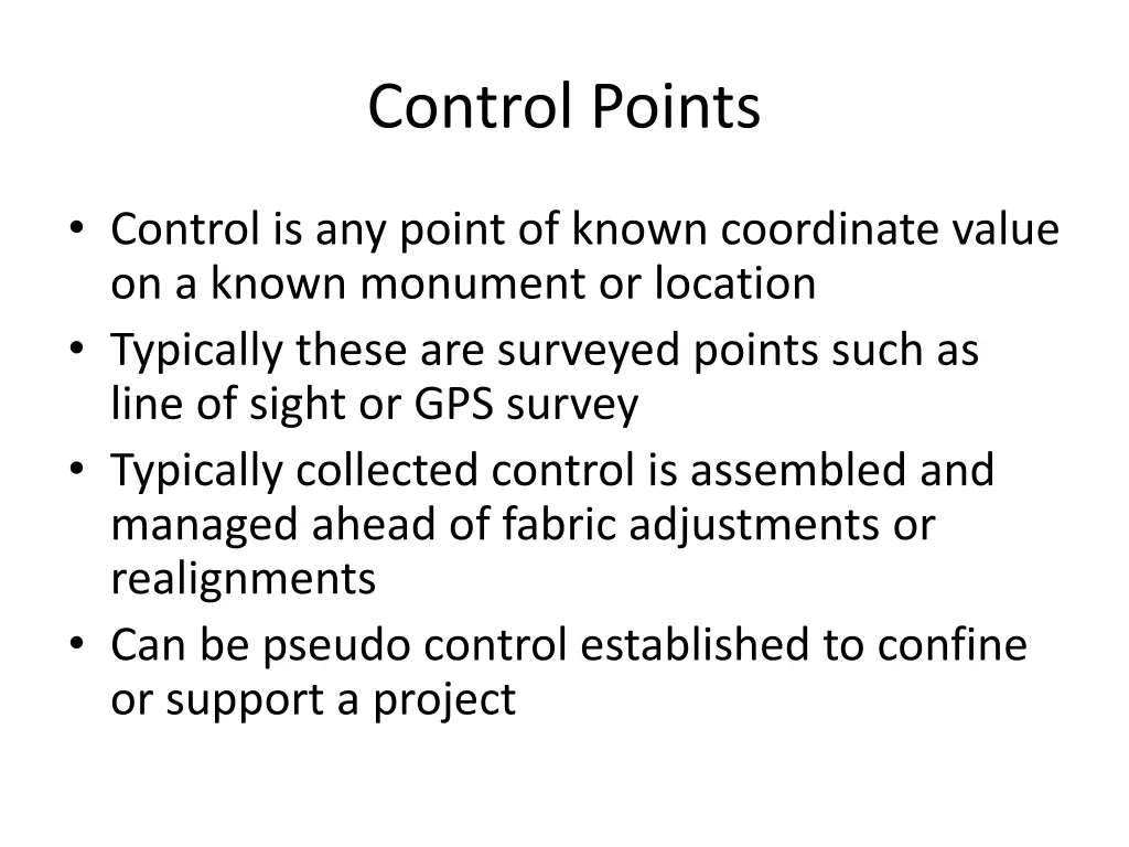 control points