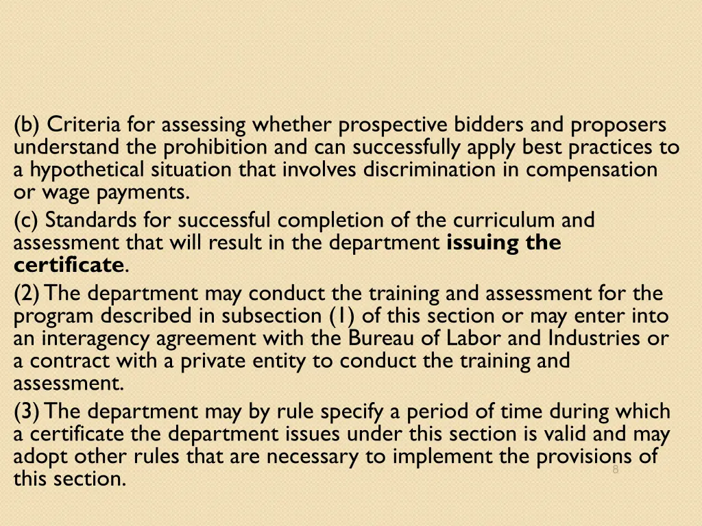 b criteria for assessing whether prospective