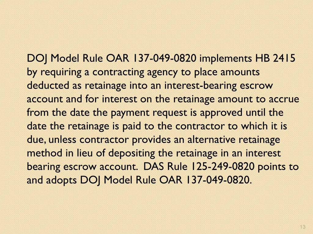 doj model rule oar 137 049 0820 implements