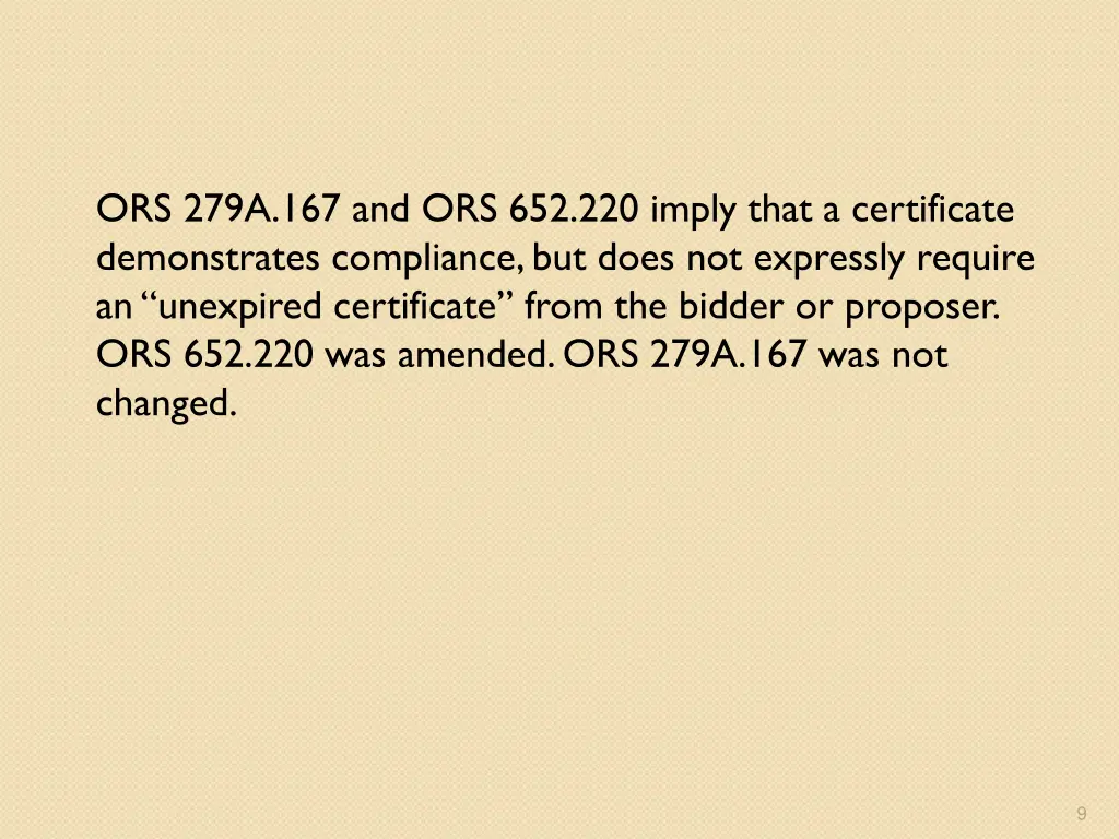 ors 279a 167 and ors 652 220 imply that